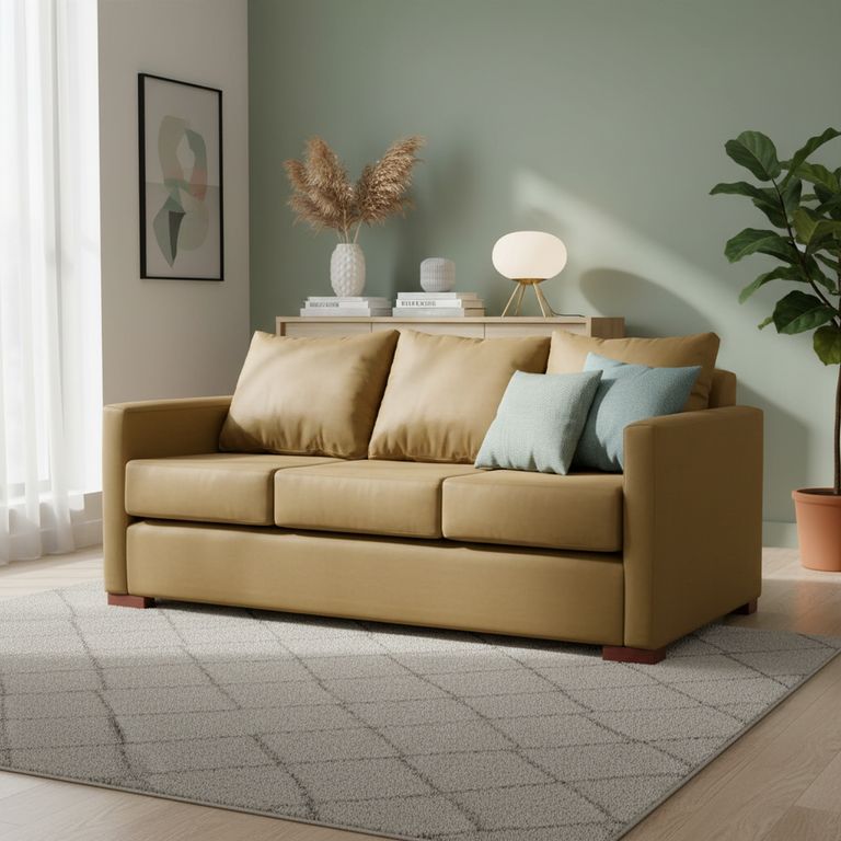 Sofá 3 cuerpos Jade 167x68x77 cm Beige