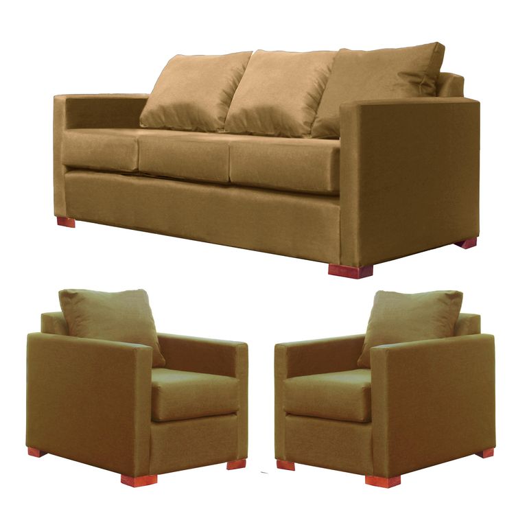 DKORA Juego de Living 5 cuerpos Jade 167x68x77 cm Beige