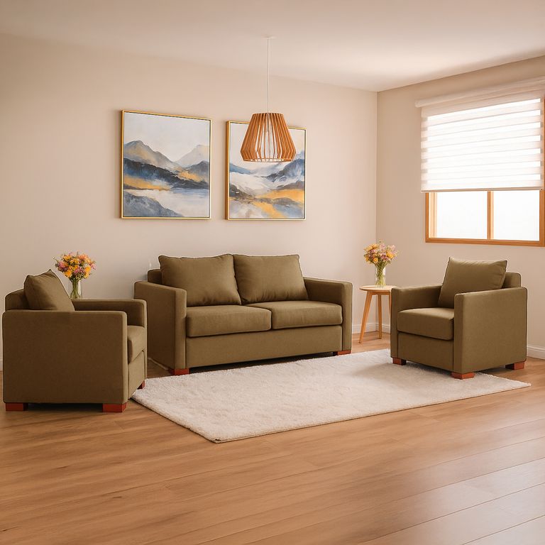 Juego de Living 4 cuerpos Jade 117x68x77 cm Beige