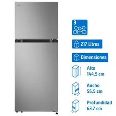 LG - Refrigerador Top Freezer No Frost 217 Litros Prime Silver VT22BPY
