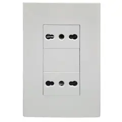 HALUX - Tomacorriente 10A/16A Doble Blanco Clio