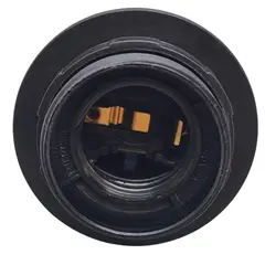 HALUX - Portalámpara E27 Plástico con Anillo Negro