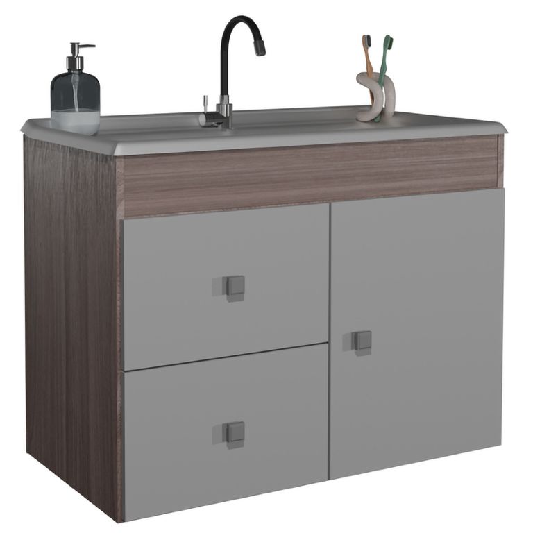Mueble de baño 9007SB Café Smoke y Blanco 80x60x40 cm