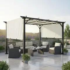 EL BARCO - Pérgola Marfil Poliéster 300x300x230 cm