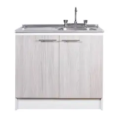 KHOR - Kit mueble de cocina 1 Cubeta(s) Izquierdo 80x87x48.5 cm Madera Gris