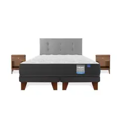 FLEX - Cama Europea 2 plazas Europea Europdic Dual Gris