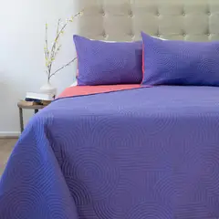 DORAL - Quilt King BICOLOR MORADO-CORAL