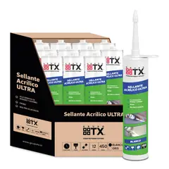 TX - Sellante Acrílico Blanco 450 Gr caja 12 un