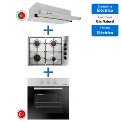 THOR - Kit Empotrado Horno Eléctrico + Encimera + Campana Extraible Inox