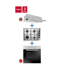 THOR - Kit Empotrado Horno Eléctrico + Encimera + Campana Extraible Inox