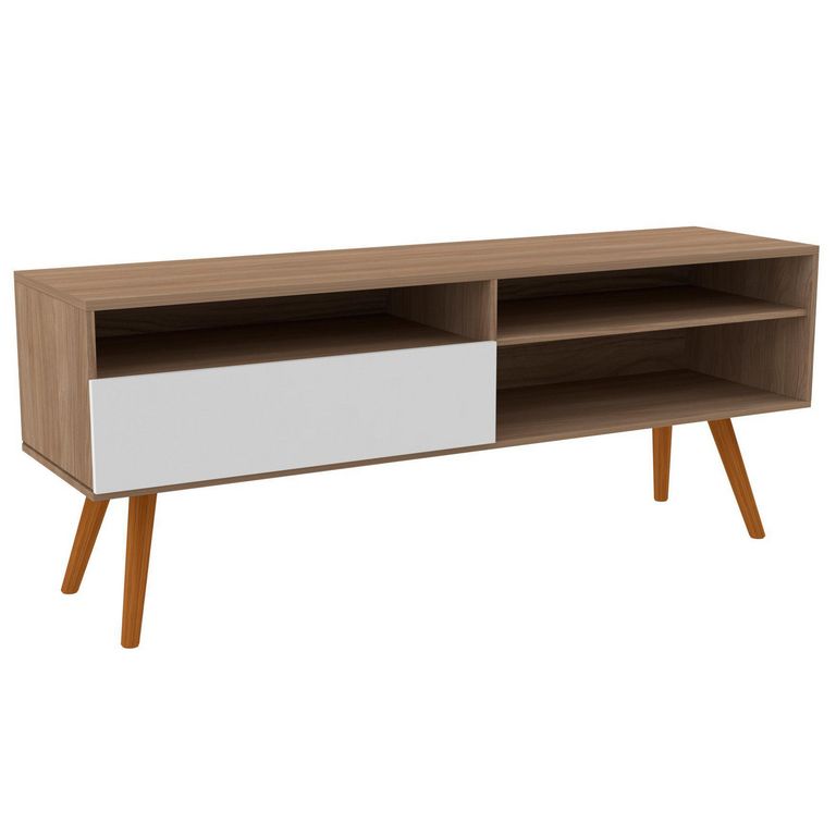 Rack TV 60 " 1 Puerta 2 Repisas Bicolor 136x55x36 cm