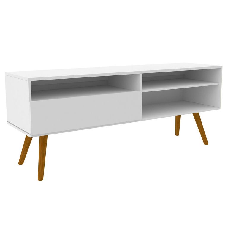 Rack TV 60 " 1 Puerta 2 Repisas Blanco 136x55x36 cm