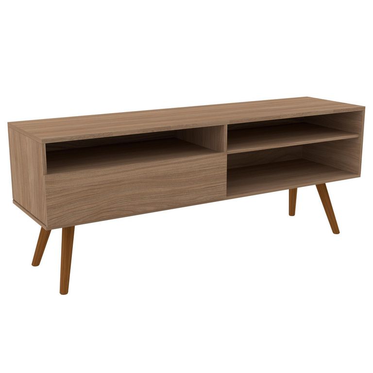 Rack TV 60 " 1 Puerta 2 Repisas Nogal 136x55x36 cm
