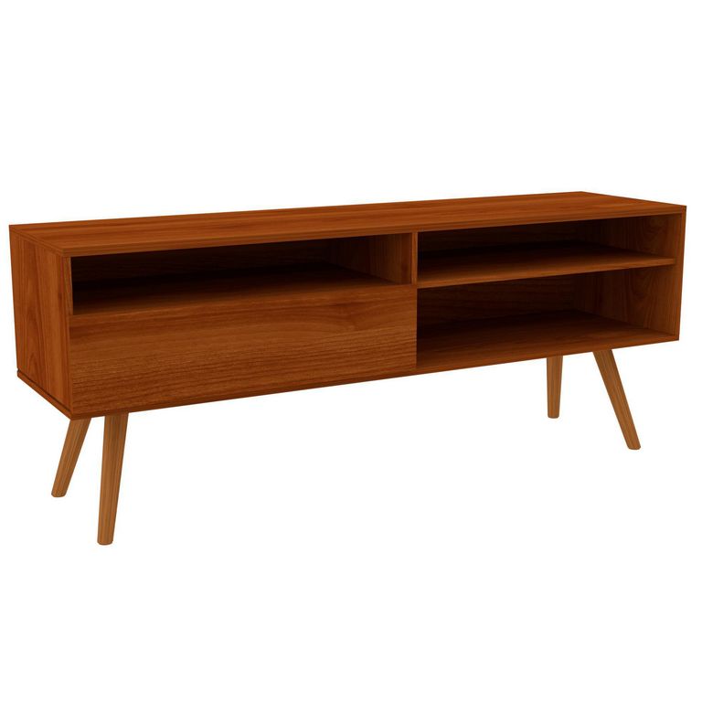 Rack TV 60 " 1 Puerta 2 Repisas Cerezo 136x55x36 cm