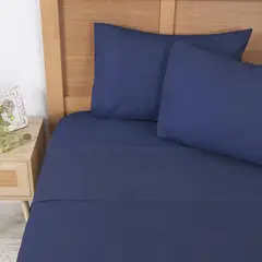MASHINI - Sabana Liso King 144 Hilos Indigo
