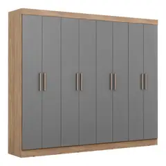 DI PORETTI - Closet 8 Puerta(s) 4 Cajón(es) 8 Repisa(s) 237x200x47 cm Gris