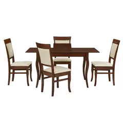 WDS HOME - Juego de comedor Santorini 4 Sillas Mesa Rectangular 70x76x110 cm Café