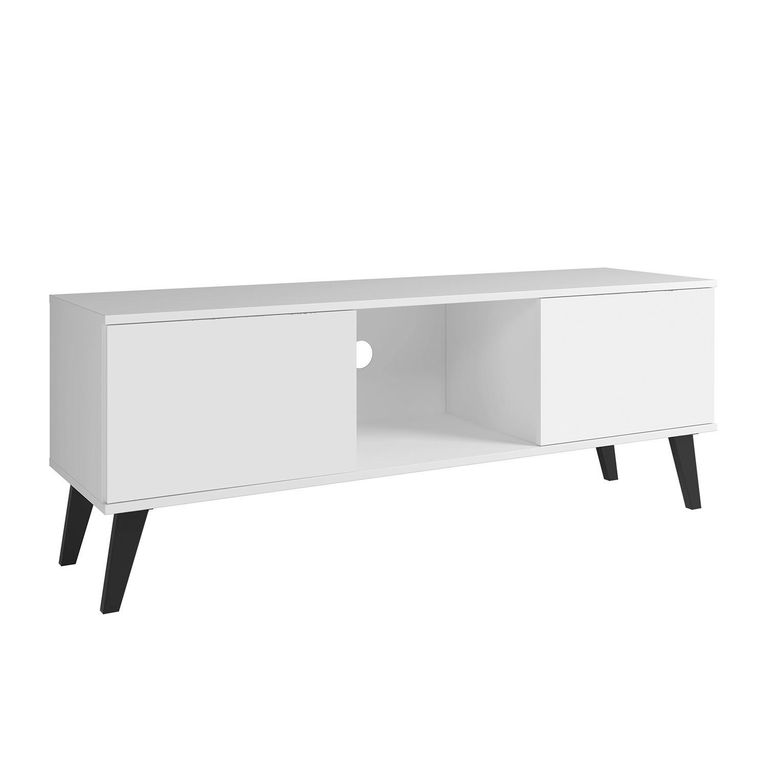 Rack TV 55 " 2 Puertas Blanco 135x50x36 cm