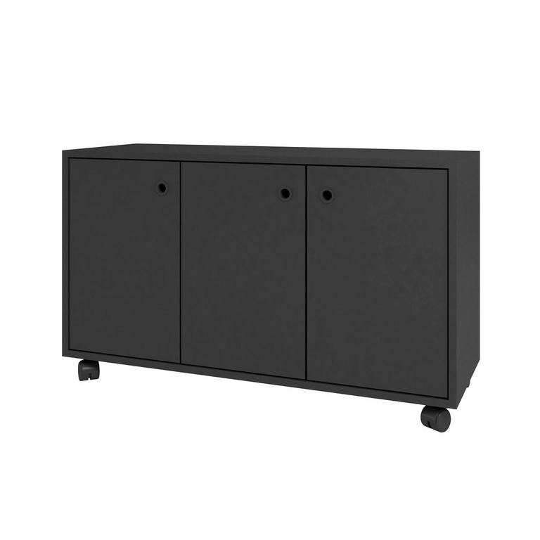 Aparador Buffet 3 Puertas Negro 90x33x54 cm