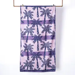 MASHINI - Toalla Playa Deportiva Bolso Palmeras 200 gr Poliéster 80x160 cm Morado