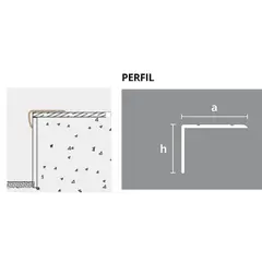 ATRIM - Perfil Nariz Grada Pvc 50,8 X 25,4 Mm X 1 Mt. Gris Arcilla