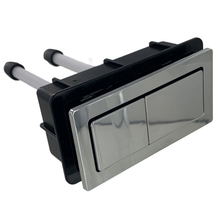 Botón Rectangular Cromado de 2 etapas (Dual Flush) para WC de 79x35mm