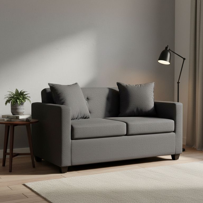 Sofá 2 cuerpos Gramados 2C 130x83x70 cm Gris oscuro