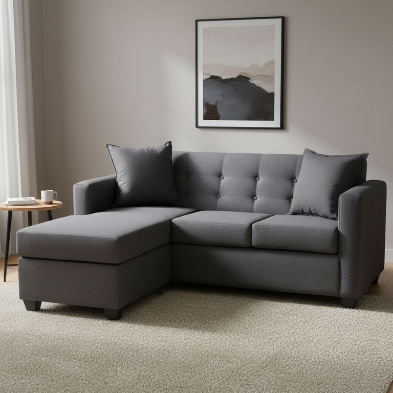 Seccional 3 cuerpos Gramados 170x70x83 cm Gris oscuro