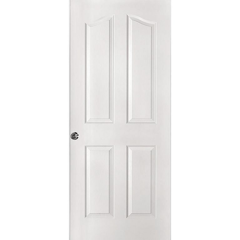 Puerta HDF 75x200 cm Kiyen con Perforación Cerradura Prepintado blanco