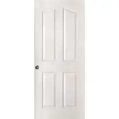 MAFORSA - Puerta HDF 90x200 cm Kiyen con Perforación Cerradura Prepintado blanco