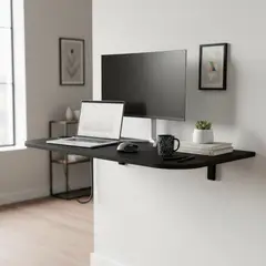 VEKKAHOME - Escritorio More Negro 100x12.5x50 cm