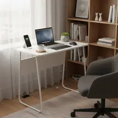 VEKKAHOME - Escritorio 283049 Blanco 67x76x43.3 cm