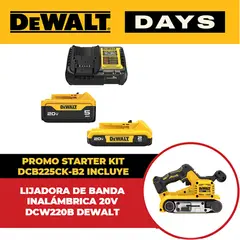 DEWALT - Lijadora de Banda 20V XR + 2 Baterías + cargador