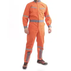 GENERICO - Overol Poplin con Cinta Naranjo, Talla M