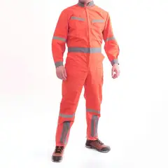 GENERICO - Overol Canvas con Cinta Naranjo XXL