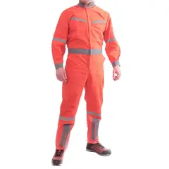 GENERICO - Overol Canvas con Cinta Naranjo XL