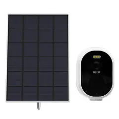 NEXXT SOLUTIONS - Cámara exterior fija de batería 2K con panel solar