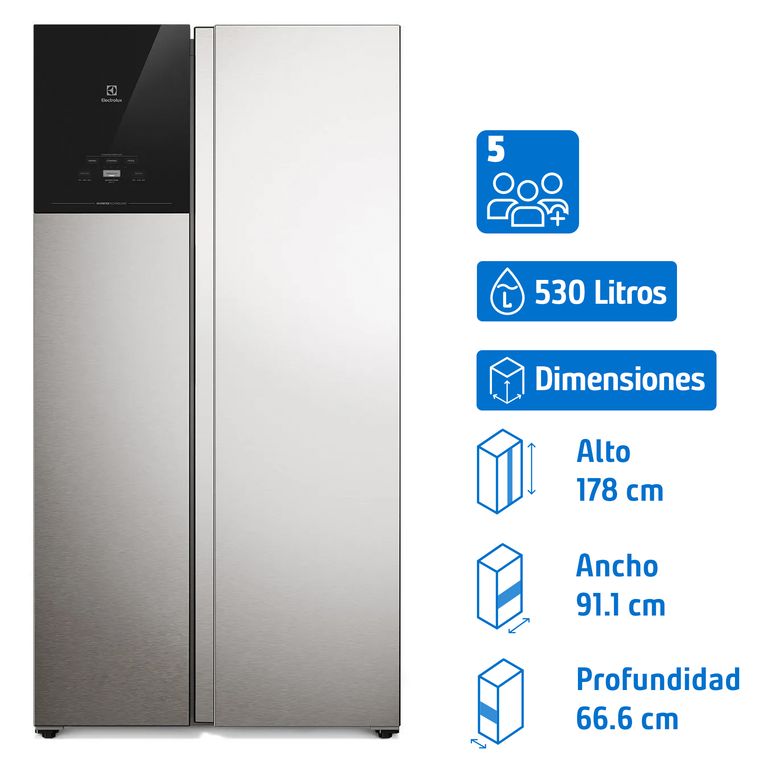 Refrigerador Side by Side No Frost 530 Litros Inox ES50S