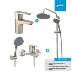 MOSAICO - Pack Columna Venti + lavamanos y tina ducha Dessin