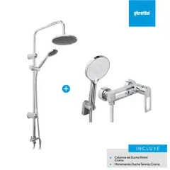 MOSAICO - Pack Columna Rimini + ducha Tarento cromo