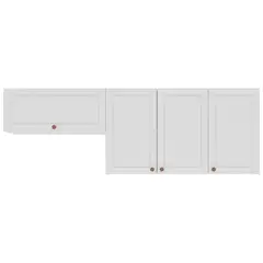 VEKKAHOME - Mueble aéreo perola blanco 4 puertas