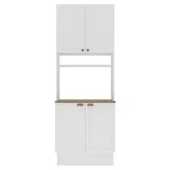 VEKKAHOME - Mueble De Cocina Despensa Perola Blanco 4 Puertas