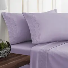 DORAL - Juego Sabanas Santorini 2 plazas 200 Hilos Morado