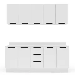 VEKKAHOME - Mueble De Cocina Modular Meena Delta 9 Puertas 3 Cajones