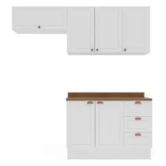 VEKKAHOME - Mueble De Cocina Perola Royal 6 Puertas 3 Cajones