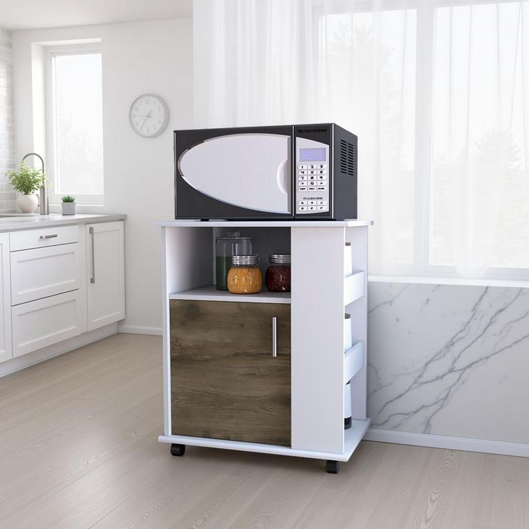 Mueble De Cocina Para Microondas Kit Blanco Y Bellota 73,6x60x40 Cm