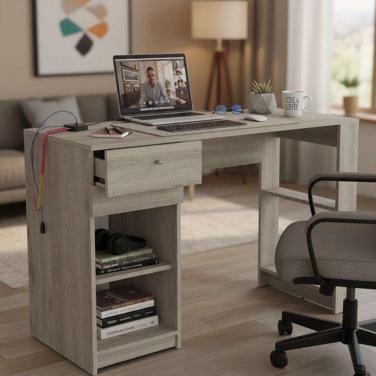 Escritorio Home Ceniza 120.2x75.6x47.3 cm