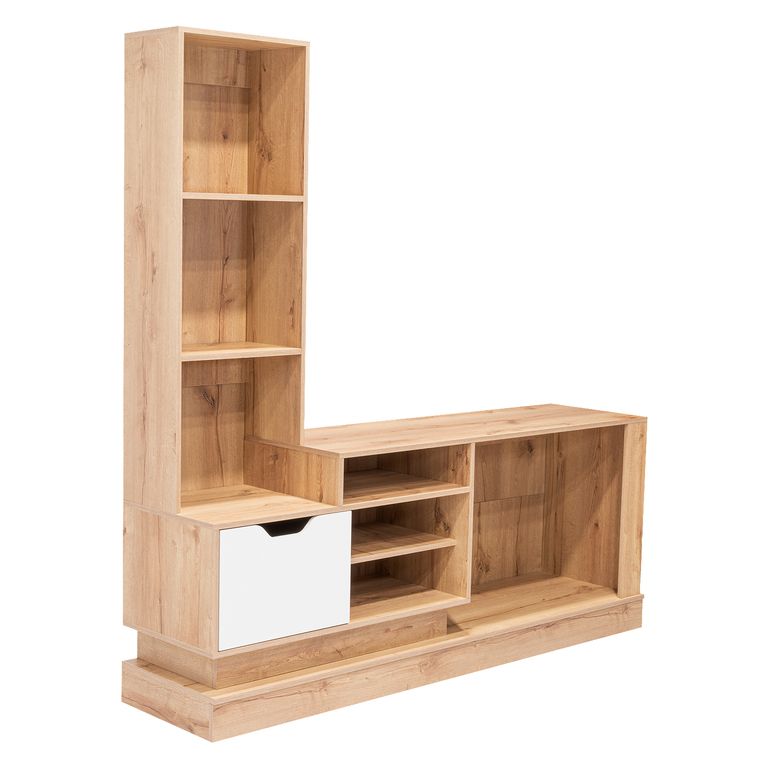 Estante TV 55 " Blake Duna/blanco 177.7x181.4x43.1 cm