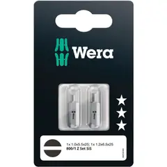 WERA - Blister Puntas Planas (2) 800/1 Z 1.0 / 1.2