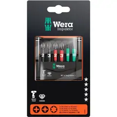 WERA - Blister Set Bit-Check 6 x Puntas Largas BC Impaktor